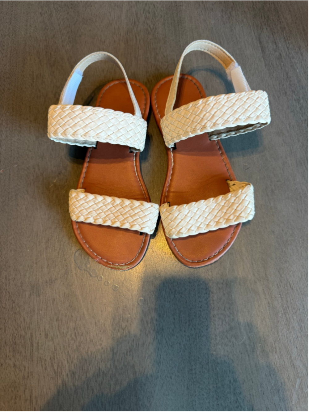 Girls Unbranded Braided Sandals Beige Brown Size 33